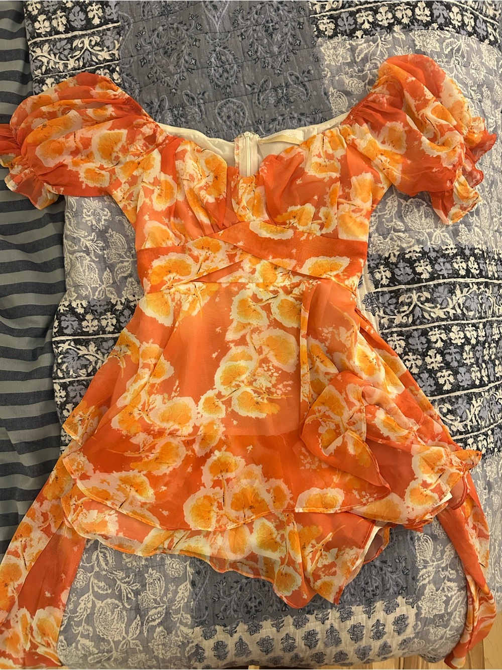 Orange and yellow mini romper